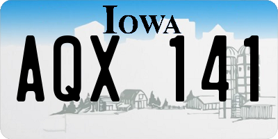 IA license plate AQX141
