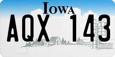 IA license plate AQX143