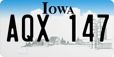 IA license plate AQX147
