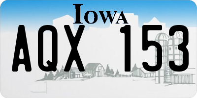 IA license plate AQX153