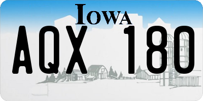IA license plate AQX180