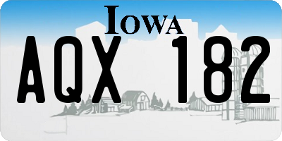 IA license plate AQX182