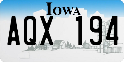 IA license plate AQX194