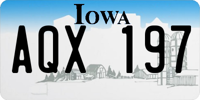 IA license plate AQX197