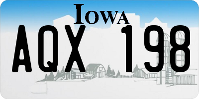 IA license plate AQX198