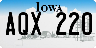 IA license plate AQX220
