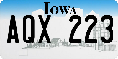IA license plate AQX223