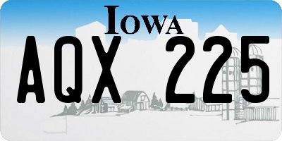 IA license plate AQX225