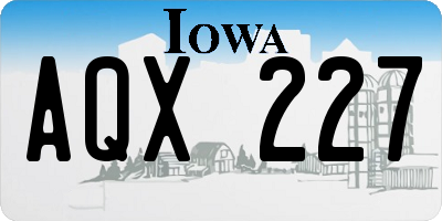 IA license plate AQX227
