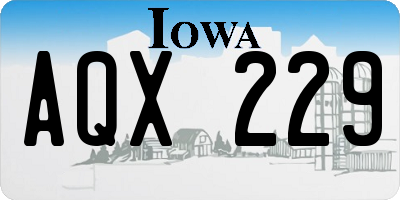 IA license plate AQX229
