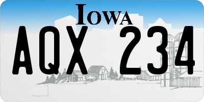 IA license plate AQX234