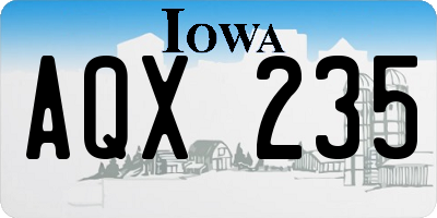 IA license plate AQX235