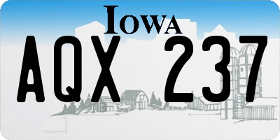 IA license plate AQX237
