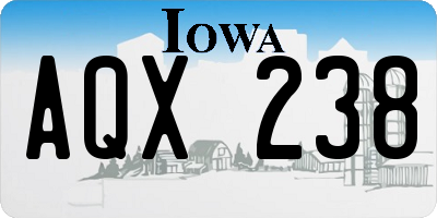 IA license plate AQX238