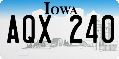 IA license plate AQX240