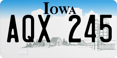 IA license plate AQX245