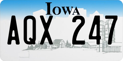 IA license plate AQX247
