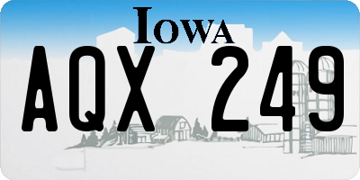 IA license plate AQX249
