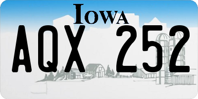 IA license plate AQX252