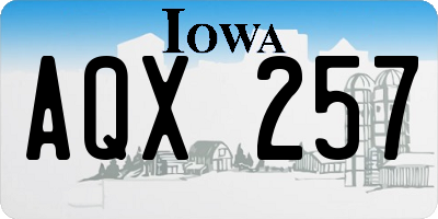 IA license plate AQX257