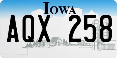 IA license plate AQX258