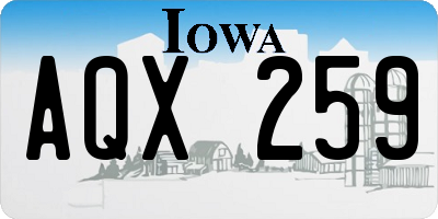IA license plate AQX259