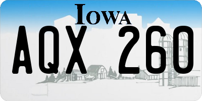IA license plate AQX260