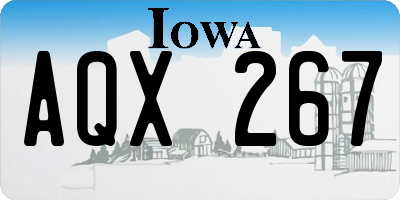 IA license plate AQX267