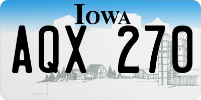 IA license plate AQX270