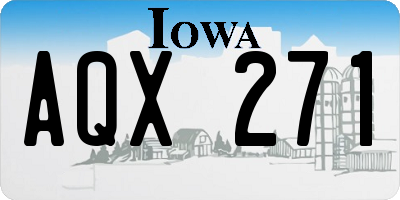 IA license plate AQX271
