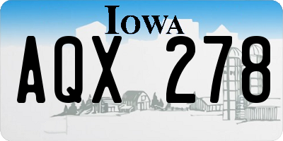 IA license plate AQX278