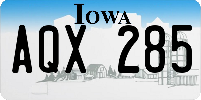 IA license plate AQX285
