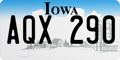 IA license plate AQX290