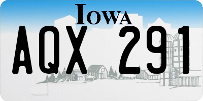 IA license plate AQX291