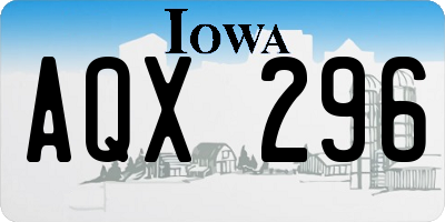 IA license plate AQX296