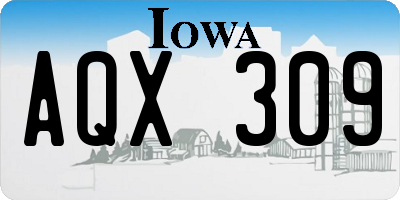 IA license plate AQX309