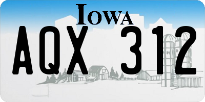 IA license plate AQX312