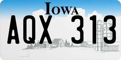 IA license plate AQX313