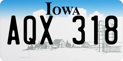 IA license plate AQX318