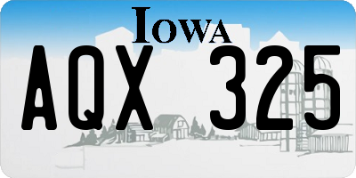 IA license plate AQX325
