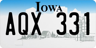 IA license plate AQX331