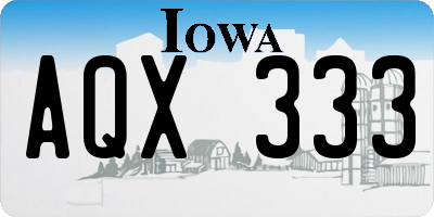 IA license plate AQX333