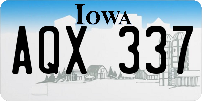 IA license plate AQX337