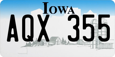 IA license plate AQX355