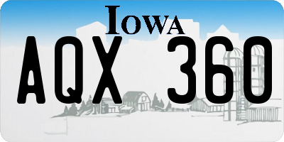 IA license plate AQX360