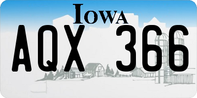IA license plate AQX366