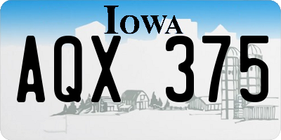 IA license plate AQX375