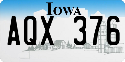 IA license plate AQX376