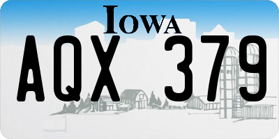 IA license plate AQX379