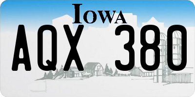 IA license plate AQX380